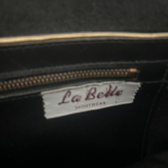 Rare Vintage La Belle Black Leather Purse Made in Canada - Picture 10 of 12